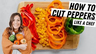 How to Cut Bell Peppers 4 Ways  No Seeds Everywhere [upl. by Tebzil782]