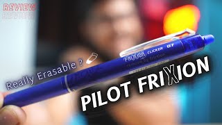 Pilot FriXion Clicker Erasable Rollerball Pen Review  Best erasable pen for students in India [upl. by Harsho86]