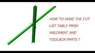 Make the weldment cut list with tool box parts in SolidWorks สร้างตาราง Cut list ใน Part [upl. by Faxan]