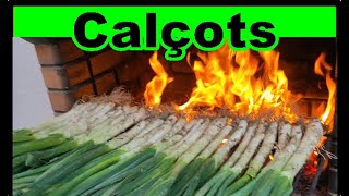 Como hacer calçots cebolleta tierna facil practico y riquisimo plato tipico de Cataluña España [upl. by Alyehc833]