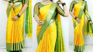 Wedding special silk saree draping tutorial tips amp tricks  sari draping perfectly step by step [upl. by Sterrett208]