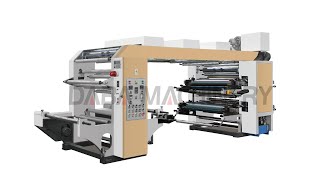 4 colors high speed flex printing machine with pneumatic cylinder auto loading [upl. by Barbabra]