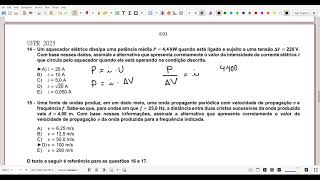 UFPR 2025 Um aquecedor elétrico dissipa uma potência média P  44 kW quando está ligado e sujeito a [upl. by Ewold]