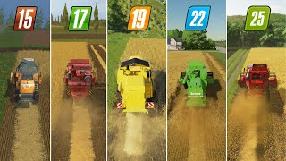 Farming Simulator Evolution Harvesting FS13 vs FS15 vs FS17 vs FS19 vs FS22 vs FS25 [upl. by Filmore]