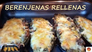 BERENJENAS🍆RELLENAS CON CARNE Y QUESO🧀GRATINADO AL HORNO♨️  RECETA MUY FÁCIL [upl. by Ttirrem]