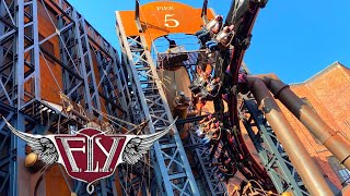 FLY amp Rookburgh  Phantasialand  Launched Flying Roller Coaster [upl. by Neerak]