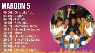 Maroon 5 2024 MIX Greatest Hits  Girls Like You Sugar Animals Payphone [upl. by Muhcon]