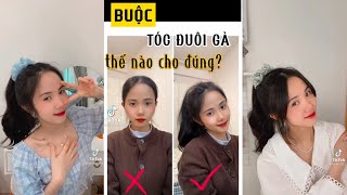 Cách buộc tóc đuôi gà đi học siêu xinh✨ Hairstyle for school [upl. by Annaesor]