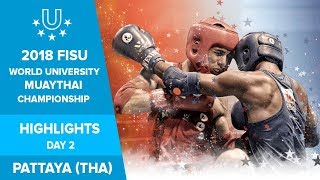 2018 FISU World University Muaythai Championship  Day 2 Highlights [upl. by Erdda]