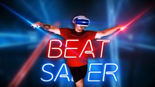 Playing BEAT SABER on the PSVR with move controllers [upl. by Avehstab]