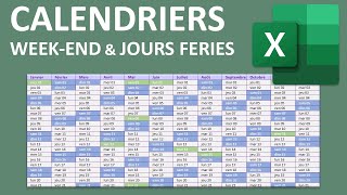 Calendrier Excel avec WeekEnd et jours fériés [upl. by Janeva745]