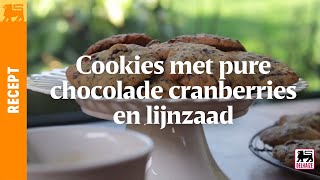 Cookies met pure chocolade cranberries en lijnzaadjes [upl. by Ilario48]