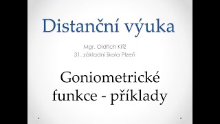 Goniometrické funkce  příklady [upl. by Daune526]