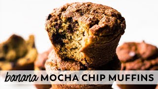 Banana Mocha Chip Muffins vegan paleo glutenfree [upl. by Kirwin]