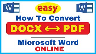 How To Convert A Word Docx File Into A PDF Using Microsoft Word  Online Version  2024 [upl. by Fowle80]