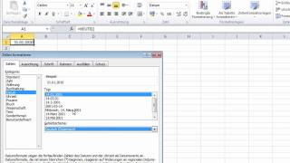 Excel 2010  Datum mit Wochentag darstellen [upl. by Syck]