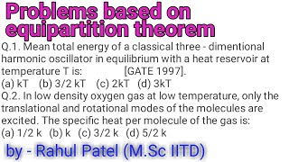 L3problems based on Equipartition theorem Thermodynamic amp statistical mechanics [upl. by Aurelie]