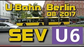 Berliner UBahn Schienenersatzverkehr auf der U6 HandyClip 11082018 [upl. by Zoa]