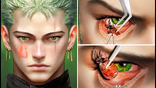 ASMR Removing Lady Bug Under The Eye For Zoro  ASMR Eyelash Extensions [upl. by Nairim]