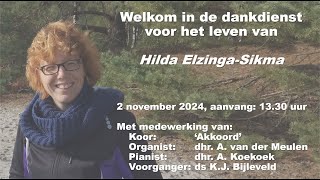 Afscheidsdienst Hilda ElzingaSikma [upl. by Carie678]