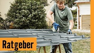 Gartenhausdach decken mit Blech  HORNBACH Meisterschmiede [upl. by Magnien]