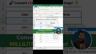 Did You Know This EASY Trick Converts Liters to mL in Excel 😮 Excel Tutoring shorts [upl. by Kaplan17]