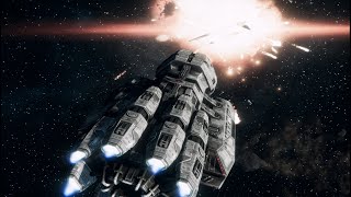 Battlestar Pegasus vs 6 Basestars Using Zero Vipers Battlestar Galactica Deadlock [upl. by Thgirw]