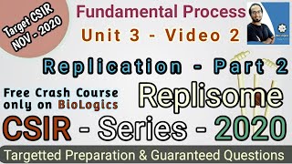 DNA Replication  2 All Replicative Enzymes REPLISOME UNIT 3  CSIR NET Life Science 2020  HINDI [upl. by Aleksandr]