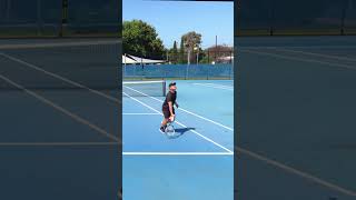 FILTHY 1 handed backhand half volley to end a rally tennis shorts [upl. by Whitehurst]