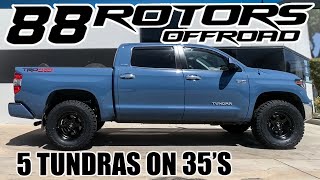 5 Toyota Tundra King Setups w Body Mount Chops amp 35quot Offroad Tires [upl. by Pearle]