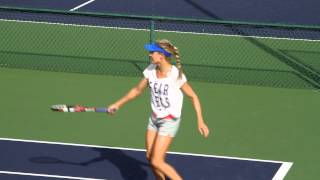 Eugenie Bouchard Practice 2015 BNP Paribas Open Indian Wells [upl. by Milford]