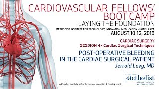 Postoperative Bleeding in the Cardiac Surgical Patient Jerrold Levy MD [upl. by Margit]