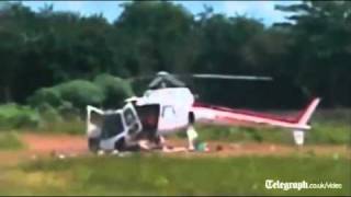 Helicopter falls apart on landing [upl. by Otilegna]