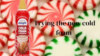 Trying the new peppermint mocha cold foam creamer ￼ [upl. by Ajed159]