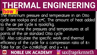 The best way to mastering OTTO CYCLE calculations in Thermal Engineering Part 1 b [upl. by Llerroj]