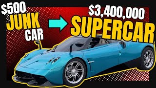 From 500 Junk Car to Pagani Huayra Supercar 🔥  NamSupercar [upl. by Leuqim]