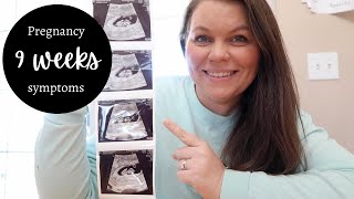 9 WEEKS PREGNANT  ULTRASOUND AND PREGNANCY SYMPTOMS  SNEAK PEEK TEST UPDATE [upl. by Shimberg450]