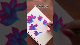 The floral painting 🌺🌹painting short viralshort trendingshorts youtubeshorts canvaspainting [upl. by Ahsiekram]