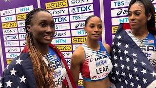 US women after 4x400 silver at 2024 World Indoors [upl. by Arinaid]