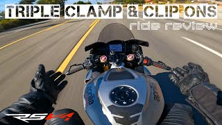 RSV4  Triple Clamp amp Clip Ons  Ride Review [upl. by Linette]