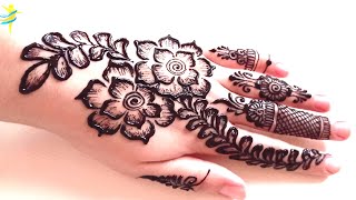 Back hand beautiful henna design  Simple and easy mehndi designs for rands mehndi design [upl. by Moynahan]