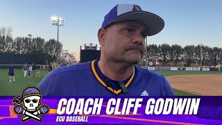 ECU Baseball Coach Cliff Godwin after the 80 shutout win in game 2 vs Columbia [upl. by Manouch]