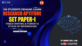 Research Aptitude SET Paper 1  L4  with Surabhi Mam [upl. by Rabiah191]