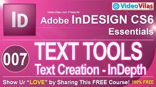 Adobe InDesign Tutorials Telugu  07  Text Creation amp Styles  Telugu DTP Training [upl. by Gagne]