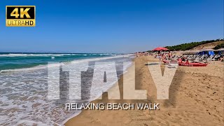 Relaxing 4K beach walk  Lungomare Sabaudia  Italy [upl. by Hadnama997]