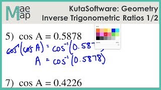 KutaSoftware Geometry Inverse Trigonometric Ratios Part 1 [upl. by Blackstock]