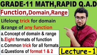 1Class 11 math functionTricks on domain and range of any function part1watch in 1080p [upl. by Repinuj]