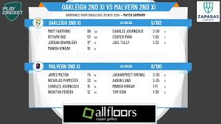 Oakleigh 2nd XI v Malvern 2nd XI [upl. by Jayne]