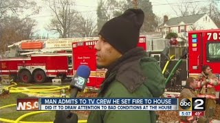 Man admits to a TV crew that he set a house fire [upl. by Drescher418]