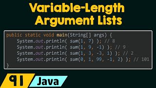 VariableLength Argument Lists in Java [upl. by Lidstone]